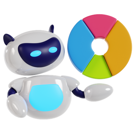Friendly Robot Chart Pose  3D Icon