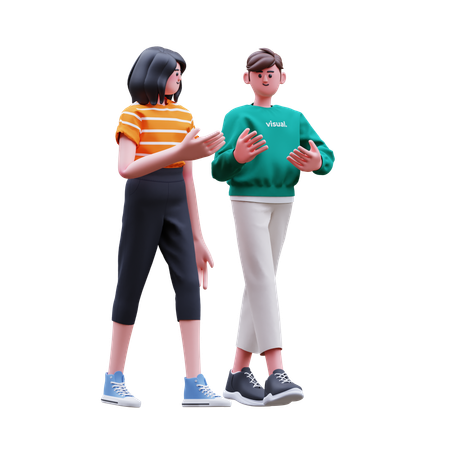 Friends are talking  3D Icon