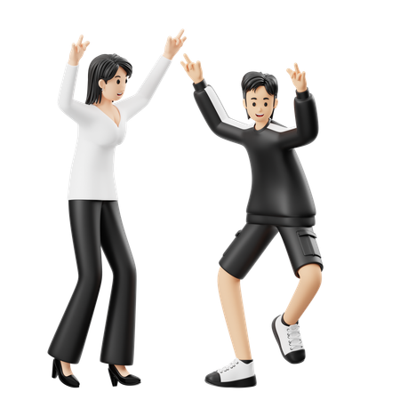 Friends celebrating  3D Icon