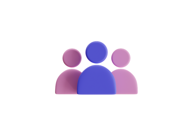 Friends in Group  3D Icon