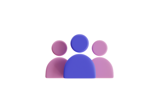Friends in Group  3D Icon