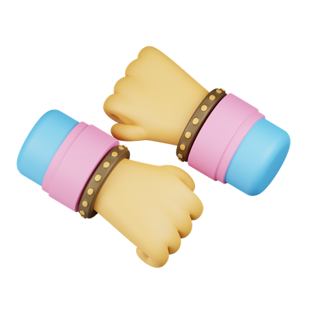 Friendship Belt Hands  3D Illustration