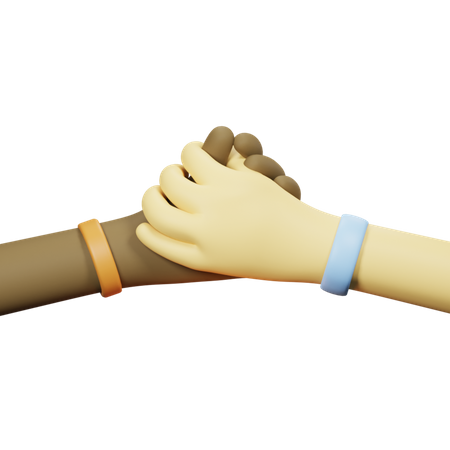 Friendship Holding Hand  3D Illustration