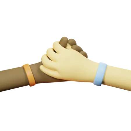 Friendship Holding Hand  3D Illustration