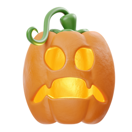 Frightened Pumpkin  3D Icon