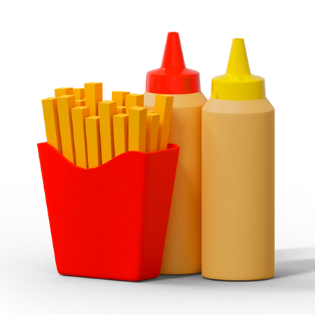 Frites et sauce  3D Icon