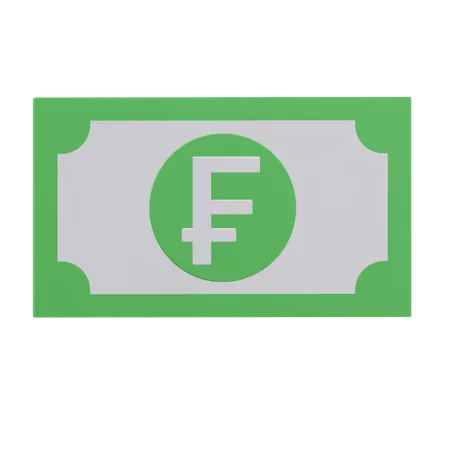 Franc Paper Money Currency 3 D Icon Illustration With Transparent Background 3D Icon