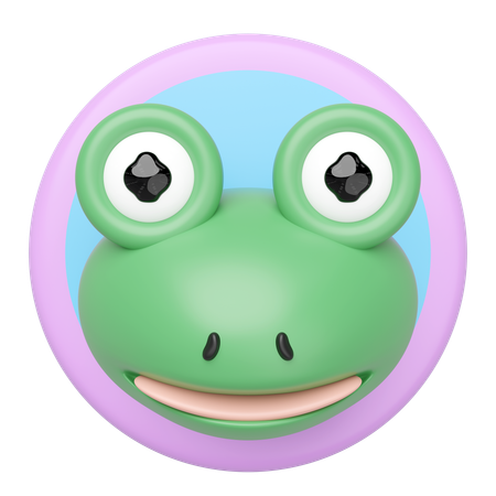 カエルの頭  3D Icon