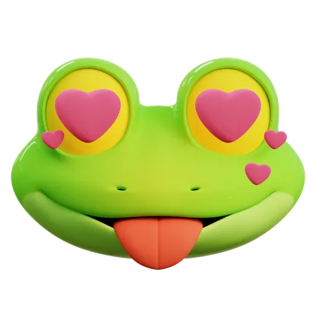 Frog Love Emoji  3D Icon