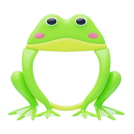 Frog Shape Animal Frame  3D Icon