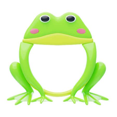 Frog Shape Animal Frame  3D Icon