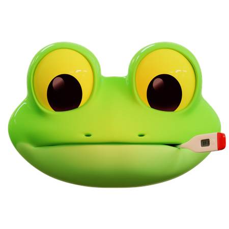 Frog Sick Emoji  3D Icon