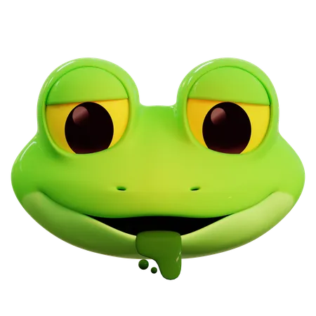 Frog Vomiting Emoji  3D Icon