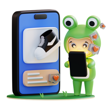 Frogie adore le produit  3D Illustration