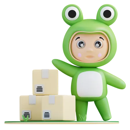 3 D Illustration Frogie Has Received The Product 3D Illustration