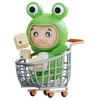 Frogie having fun while shopping