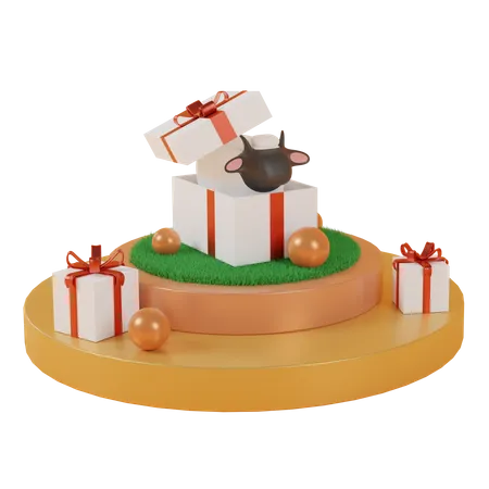 Frohes Fest  3D Illustration