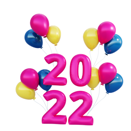 Frohes neues Jahr 2022  3D Icon