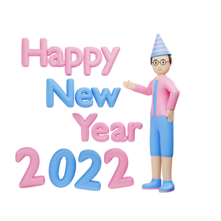 Frohes neues Jahr 2022  3D Icon