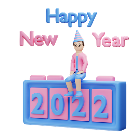 Frohes neues Jahr 2022  3D Icon