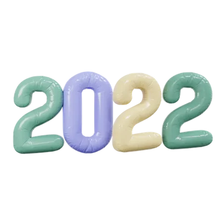 Frohes neues Jahr 2022  3D Illustration