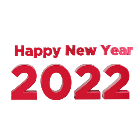 Frohes neues Jahr 2022  3D Illustration