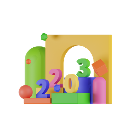 Frohes neues Jahr 2023  3D Icon
