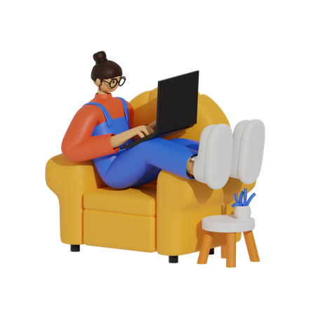 From the Couch to the Corner Office, The Power of Remote Work  3D Icon