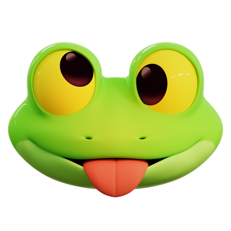 Frosch hässliches Gesicht Emoji  3D Icon