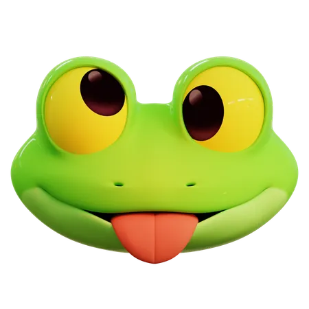 Frosch hässliches Gesicht Emoji  3D Icon