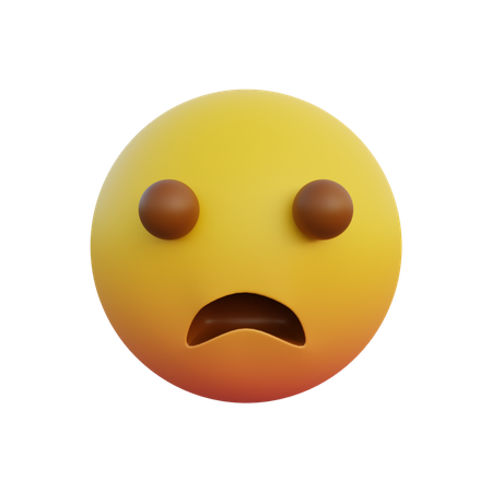 Frowning face with open mouth  3D Emoji