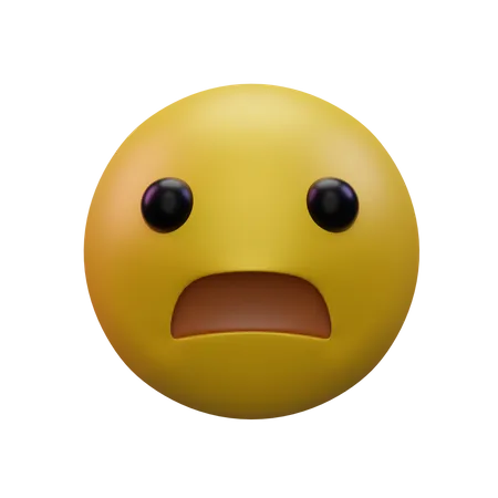 Frowning Face With Open Mouth 3D Icon