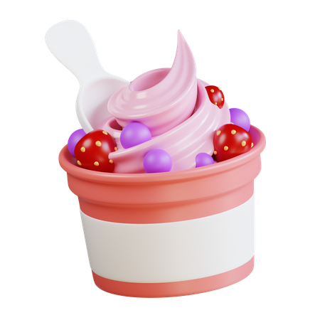 Gefrorener Joghurtbecher Eis  3D Icon