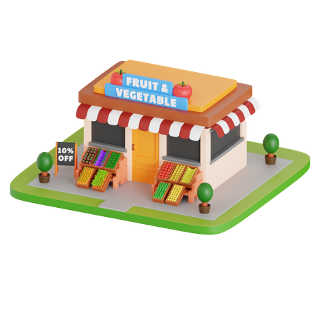 Fruit and Vegetable Store  3D Icon
