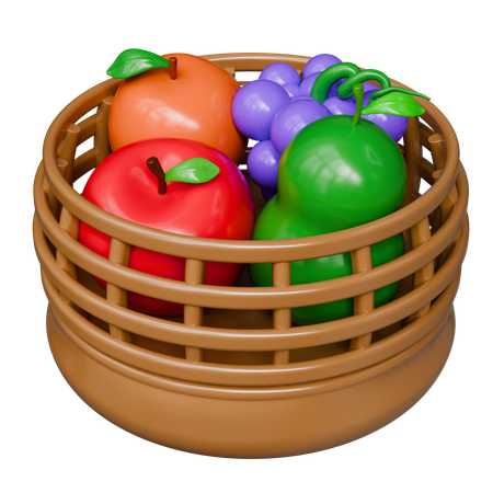 Fruit Basket  3D Icon