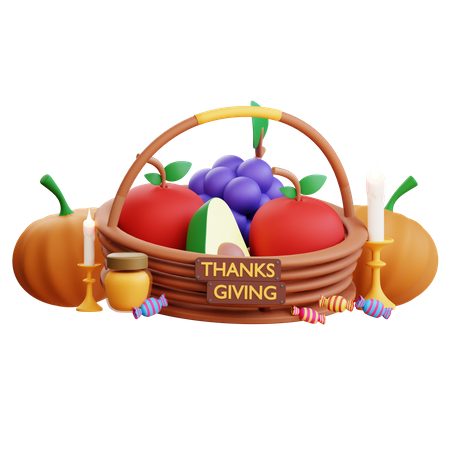 Fruit Basket  3D Icon