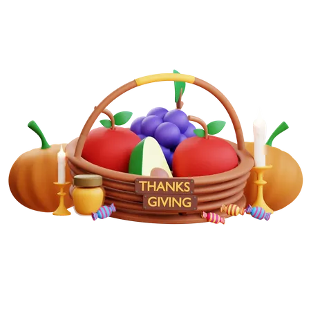 Fruit Basket  3D Icon