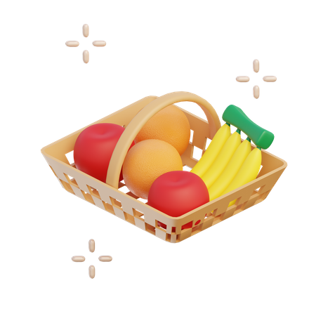 Fruit Basket  3D Icon