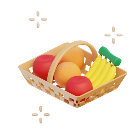 Fruit Basket  3D Illustration