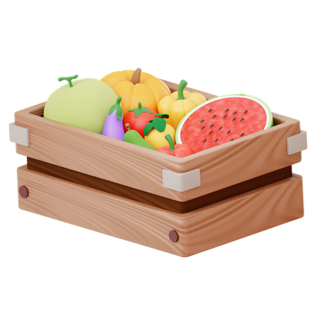 Fruit Basket  3D Illustration