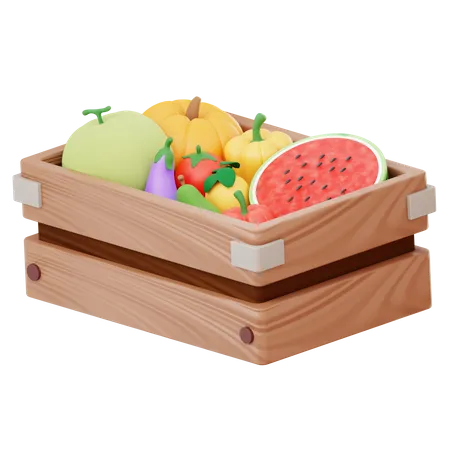 Fruit Basket  3D Illustration