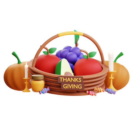 Fruit Basket 3D Icon