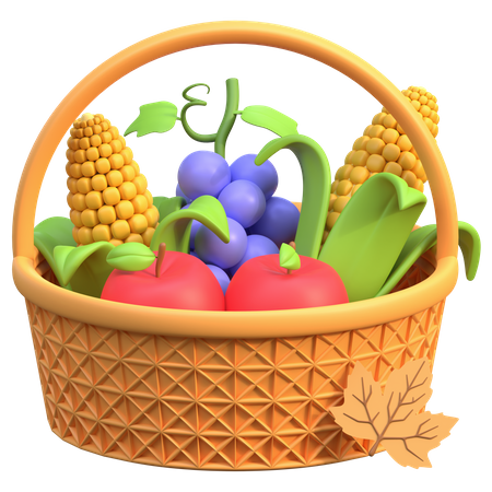 Fruit Bucket  3D Icon