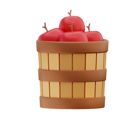 Fruit Bucket  3D Illustration