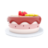 3d fruit cake emoji