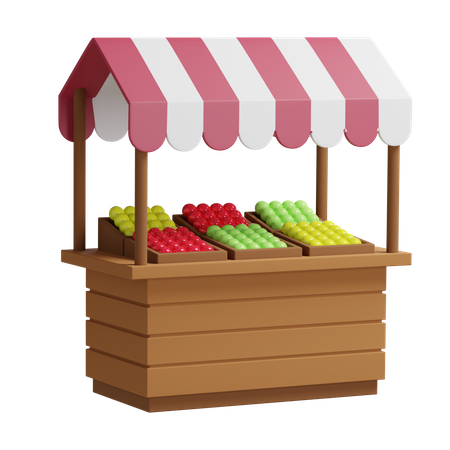 Fruit Stall  3D Illustration