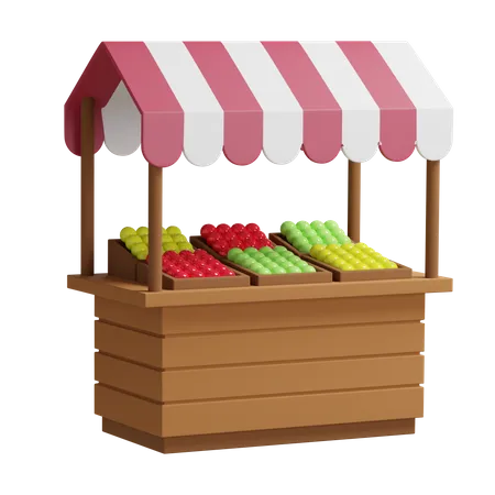 Fruit Stall  3D Illustration