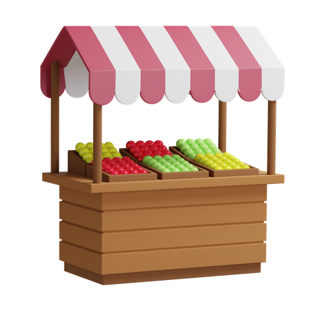 Fruit Stall 3D Illustration