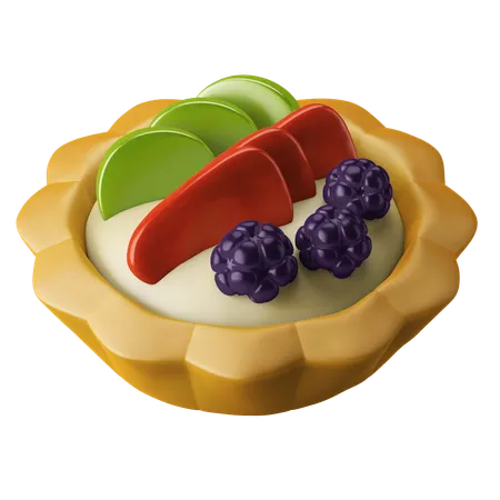 Mini Fruit Tart Western Dessert 3 D Icon Illustration 3D Icon