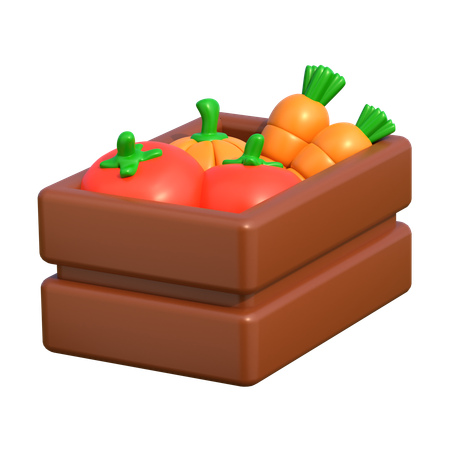 Fruit Vegetable Basket  3D Icon